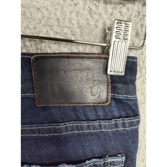 True Religion Brand Jeans Womens 26 Skinny Blue Distressed Pocket - Picture 8 of 14